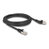 Delock - Patch kabel - RJ-45 (M) vlevo do RJ-45 (M) rovné - 2 m - 6 mm - S/FTP - CAT 6a - neobsahuje halogen, provedení bez