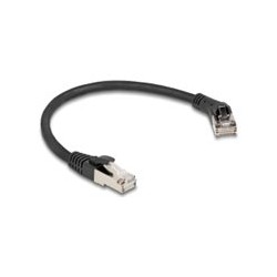 Delock - Patch kabel - RJ-45 (M) pravouhlý do RJ-45 (M) rovné - 25 cm - 6 mm - S/FTP - CAT 8.1 - neobsahuje halogen, lisovaný