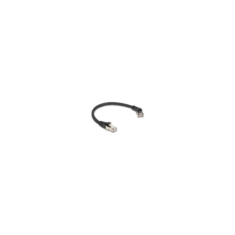 Delock - Patch kabel - RJ-45 (M) pravouhlý do RJ-45 (M) rovné - 25 cm - 6 mm - S/FTP - CAT 8.1 - neobsahuje halogen, lisovaný