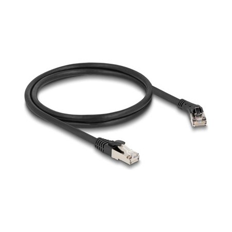 Delock - Patch kabel - RJ-45 (M) pravouhlý do RJ-45 (M) rovné - 1 m - 6 mm - S/FTP - CAT 8.1 - bootovaný, neobsahuje halogen
