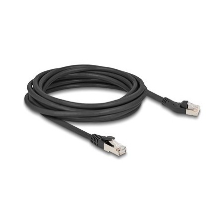 Delock - Patch kabel - RJ-45 (M) vlevo do RJ-45 (M) rovné - 5 m - 6 mm - S/FTP - CAT 8.1 - neobsahuje halogen, 40 Gigabit