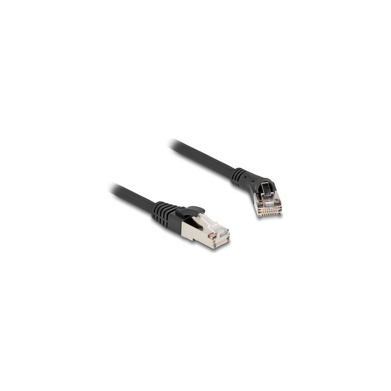 Delock - Patch kabel - RJ-45 (M) pravouhlý do RJ-45 (M) rovné - 5 m - 6 mm - S/FTP - CAT 8.1 - neobsahuje halogen, 40 Gigabit
