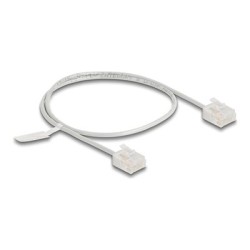 Delock - Patch kabel - RJ-45 (M) krátký do RJ-45 (M) krátký - 50 cm - 2.6 mm - UTP - CAT 6 - lisovaný, ultra-tenký - šedá