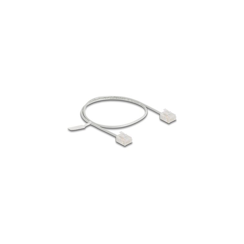 Delock - Patch kabel - RJ-45 (M) krátký do RJ-45 (M) krátký - 50 cm - 2.6 mm - UTP - CAT 6 - lisovaný, ultra-tenký - šedá