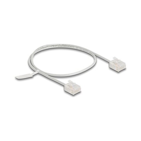 Delock - Patch kabel - RJ-45 (M) krátký do RJ-45 (M) krátký - 50 cm - 2.6 mm - UTP - CAT 6 - lisovaný, ultra-tenký - šedá