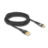 Delock - USB kabel - USB (M) do 24 pin USB-C (M) - USB 2.0 - 20 V - 3 A - 3 m - Rychlé nabíjení - cerná, pruhledná