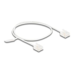 Delock - Patch kabel - RJ-45 (M) krátký do RJ-45 (M) krátký - 30 cm - 2.6 mm - UTP - CAT 6 - ultra-tenký - bílá