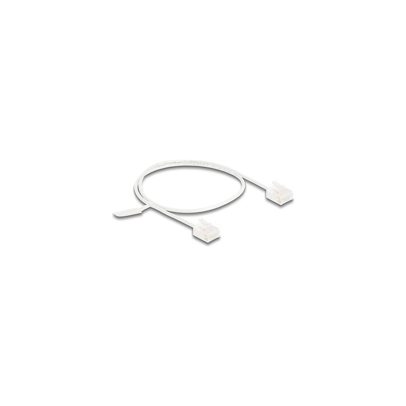 Delock - Patch kabel - RJ-45 (M) krátký do RJ-45 (M) krátký - 30 cm - 2.6 mm - UTP - CAT 6 - ultra-tenký - bílá