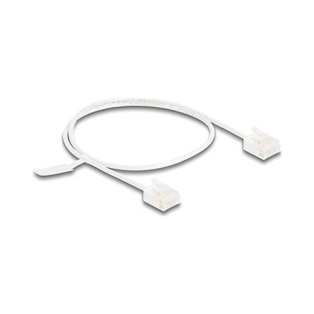 Delock - Patch kabel - RJ-45 (M) krátký do RJ-45 (M) krátký - 30 cm - 2.6 mm - UTP - CAT 6 - ultra-tenký - bílá