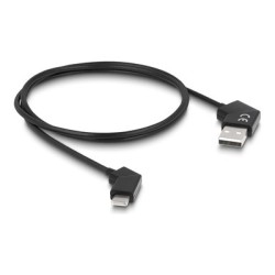 Delock - USB kabel - USB (M) úhel do 24 pin USB-C (M) úhel - USB 2.0 - 20 V - 3 A - 1.2 m - Rychlé nabíjení, otocné konektory