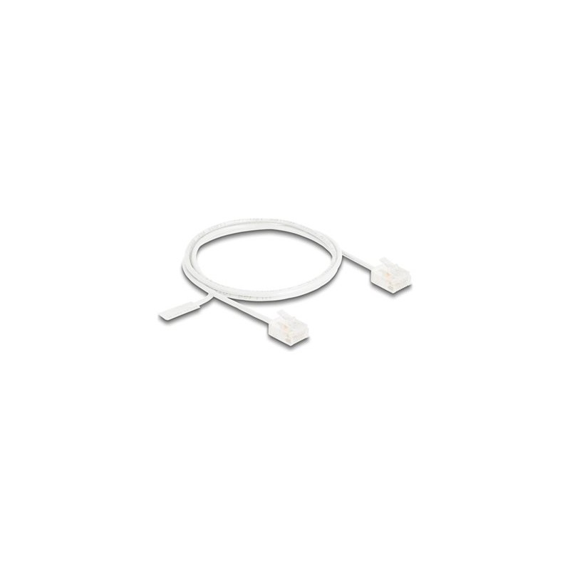Delock - Patch kabel - RJ-45 (M) do RJ-45 (M) - 1 m - 2.6 mm - UTP - CAT 6 - lisovaný, ultra-tenký - bílá