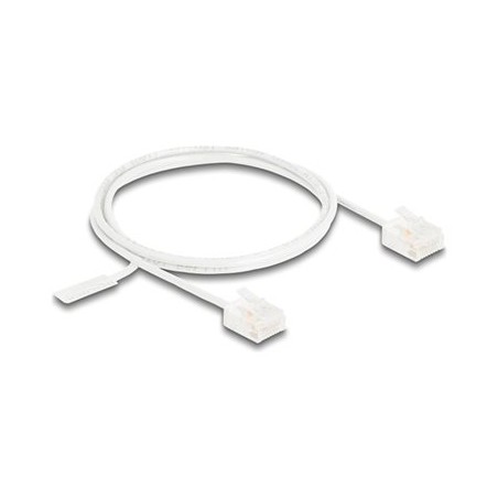 Delock - Patch kabel - RJ-45 (M) do RJ-45 (M) - 1 m - 2.6 mm - UTP - CAT 6 - lisovaný, ultra-tenký - bílá