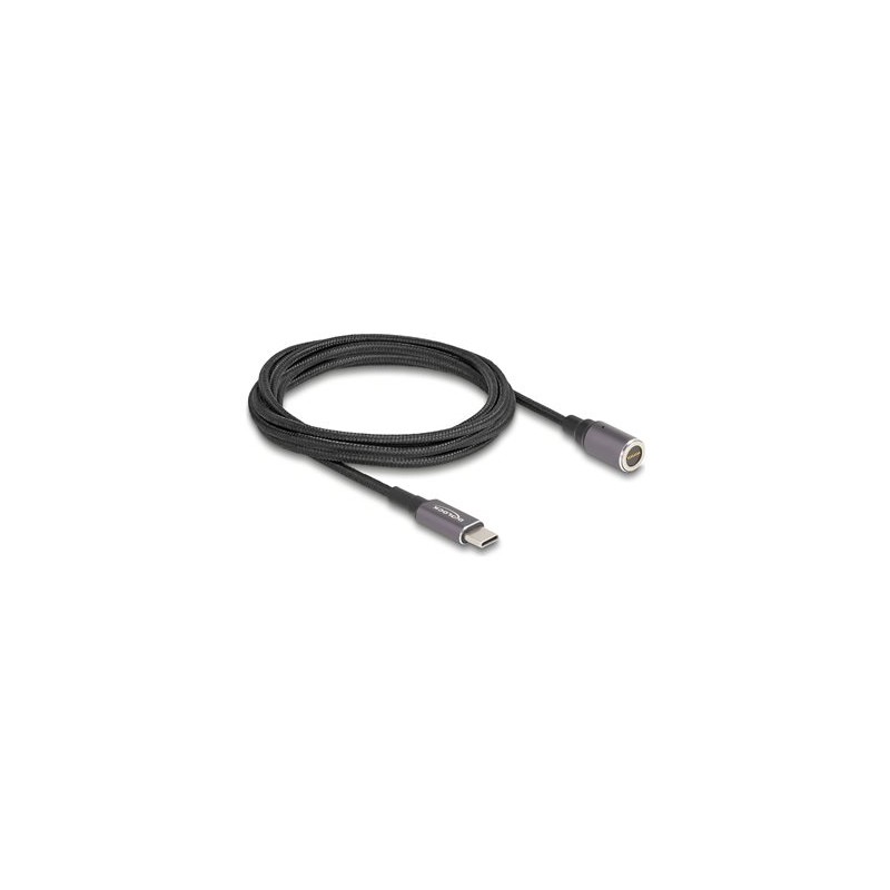 Delock - Elektrický kabel - 24 pin USB-C (M) do 8pinový konektor magnetický - 20 V - 3 A - 1.8 m - Podpora USB-C Power Delivery