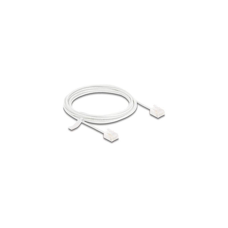 Delock - Patch kabel - RJ-45 (M) krátký do RJ-45 (M) krátký - 3 m - 2.6 mm - UTP - CAT 6 - ultra-tenký - bílá