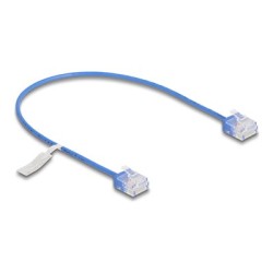 Delock - Patch kabel - RJ-45 (M) krátký do RJ-45 (M) krátký - 30 cm - 2.6 mm - UTP - CAT 6 - ultra-tenký - modrá