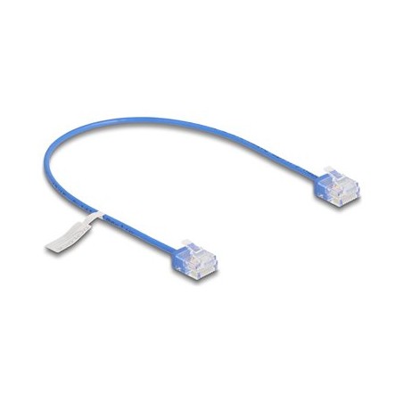 Delock - Patch kabel - RJ-45 (M) krátký do RJ-45 (M) krátký - 30 cm - 2.6 mm - UTP - CAT 6 - ultra-tenký - modrá