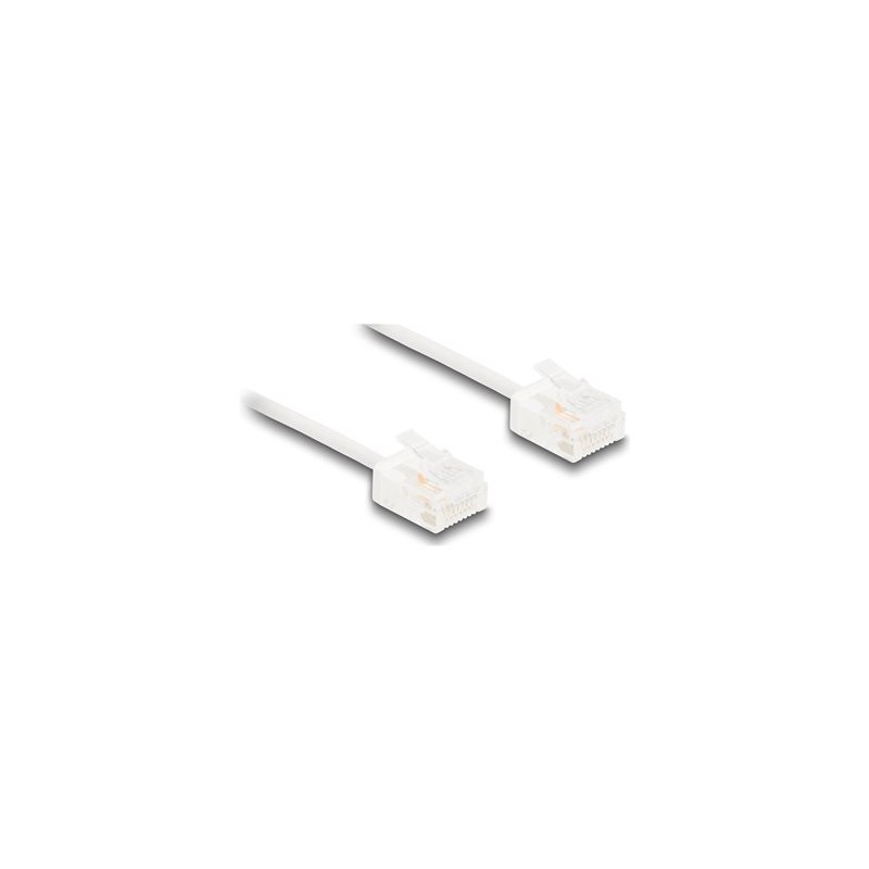 Delock - Patch kabel - RJ-45 (M) do RJ-45 (M) - 2 m - 2.6 mm - UTP - CAT 6 - rychlost prenosu dat až 1 Gb/s, ultra-tenký - bílá