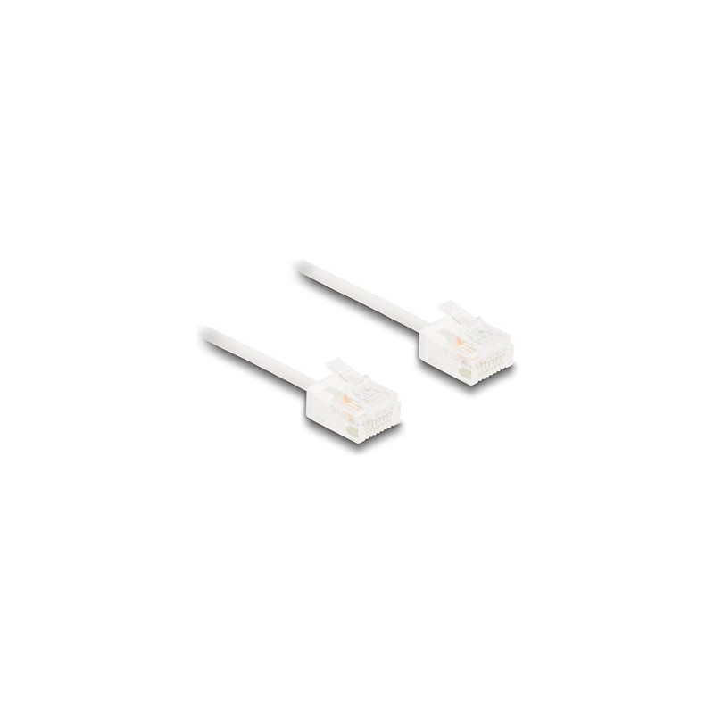 Delock - Patch kabel - RJ-45 (M) do RJ-45 (M) - 5 m - 2.6 mm - UTP - CAT 6 - lisovaný, ultra-tenký - bílá