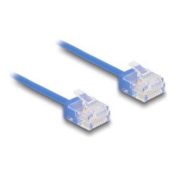 Delock - Patch kabel - RJ-45 (M) do RJ-45 (M) - 50 cm - 2.6 mm - UTP - CAT 6 - lisovaný, ultra-tenký - modrá