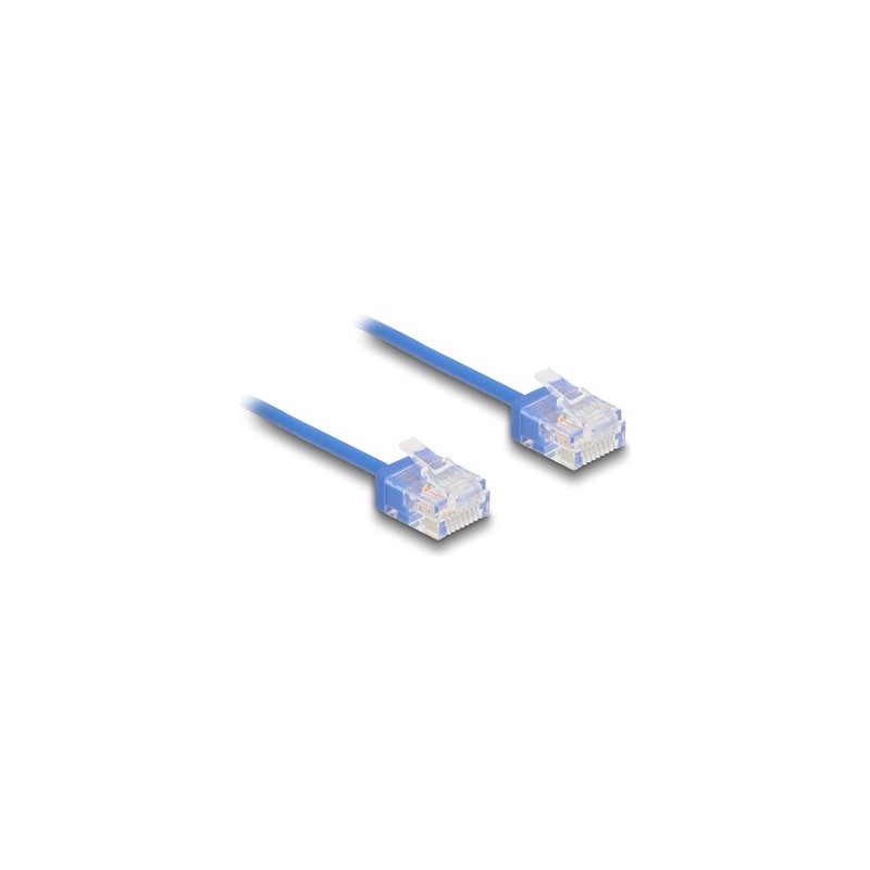 Delock - Patch kabel - RJ-45 (M) do RJ-45 (M) - 50 cm - 2.6 mm - UTP - CAT 6 - lisovaný, ultra-tenký - modrá