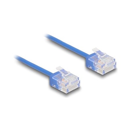 Delock - Patch kabel - RJ-45 (M) do RJ-45 (M) - 50 cm - 2.6 mm - UTP - CAT 6 - lisovaný, ultra-tenký - modrá