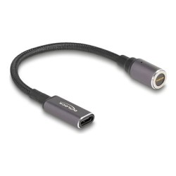 Delock - Elektrický kabel - 24 pin USB-C (F) do 8pinový konektor magnetický - 20 V - 3 A - 15 cm - cerná, antracit