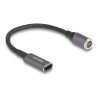 Delock - Elektrický kabel - 24 pin USB-C (F) do 8pinový konektor magnetický - 20 V - 3 A - 15 cm - cerná, antracit