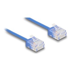 Delock - Patch kabel - RJ-45 (M) do RJ-45 (M) - 3 m - 2.6 mm - UTP - CAT 6 - rychlost prenosu dat až 1 Gb/s, ultra-tenký - modrá
