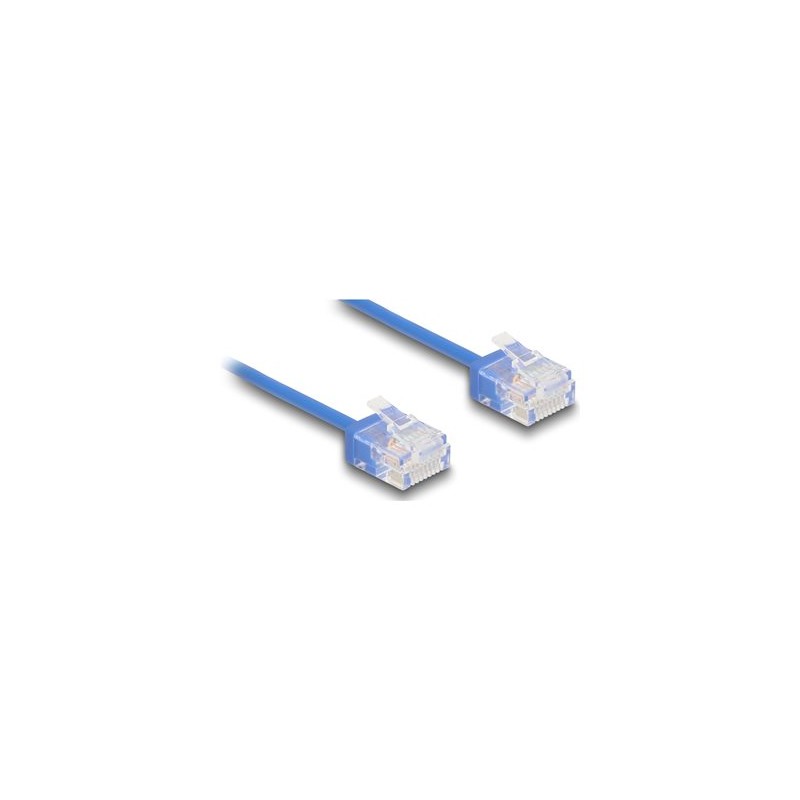 Delock - Patch kabel - RJ-45 (M) do RJ-45 (M) - 3 m - 2.6 mm - UTP - CAT 6 - rychlost prenosu dat až 1 Gb/s, ultra-tenký - modrá