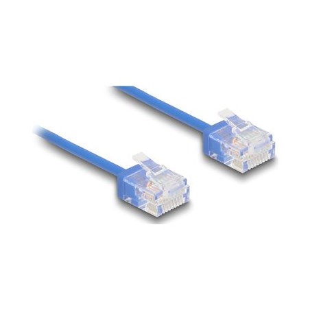 Delock - Patch kabel - RJ-45 (M) do RJ-45 (M) - 3 m - 2.6 mm - UTP - CAT 6 - rychlost prenosu dat až 1 Gb/s, ultra-tenký - modrá