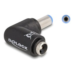 Delock - Adaptér napájení - DC jack 5,5 x 2,1 mm (M) do DC jack 5,5 x 2,1 mm (F) pravoúhlý - 20 V - 5 A - cerná