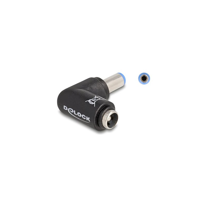 Delock - Adaptér napájení - DC jack 5,5 x 2,1 mm (M) do DC jack 5,5 x 2,1 mm (F) pravoúhlý - 20 V - 5 A - cerná
