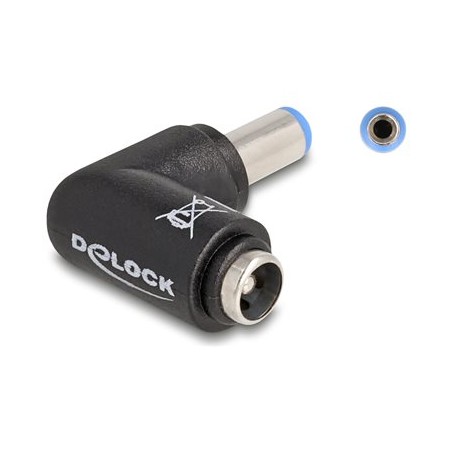 Delock - Adaptér napájení - DC jack 5,5 x 2,1 mm (M) do DC jack 5,5 x 2,1 mm (F) pravoúhlý - 20 V - 5 A - cerná