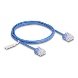 Delock - Patch kabel - RJ-45 (M) krátký do RJ-45 (M) krátký - 1 m - 2.6 mm - UTP - CAT 6 - lisovaný, ultra-tenký - modrá