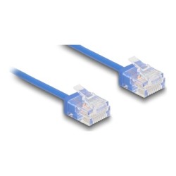 Delock - Patch kabel - RJ-45 (M) do RJ-45 (M) - 5 m - 2.6 mm - UTP - CAT 6 - rychlost prenosu dat až 1 Gb/s, ultra-tenký - modrá