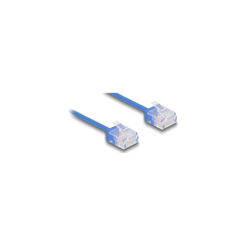 Delock - Patch kabel - RJ-45 (M) do RJ-45 (M) - 5 m - 2.6 mm - UTP - CAT 6 - rychlost prenosu dat až 1 Gb/s, ultra-tenký - modrá
