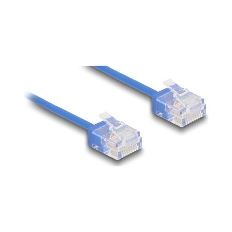 Delock - Patch kabel - RJ-45 (M) do RJ-45 (M) - 5 m - 2.6 mm - UTP - CAT 6 - rychlost prenosu dat až 1 Gb/s, ultra-tenký - modrá