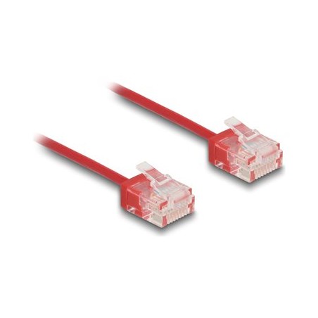 Delock - Patch kabel - RJ-45 (M) do RJ-45 (M) - 30 cm - 2.6 mm - UTP - CAT 6 - lisovaný, ultra-tenký - cervená