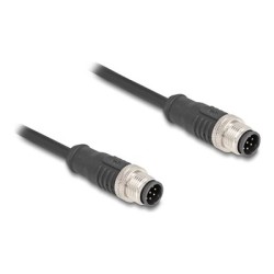 Delock - Sítový kabel - 8pinový M12-A (M) do 8pinový M12-A (M) - 5 m - 6 mm - S/FTP - CAT 5e - cerná