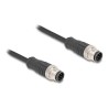 Delock - Sítový kabel - 8pinový M12-A (M) do 8pinový M12-A (M) - 5 m - 6 mm - S/FTP - CAT 5e - cerná