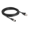 Delock - Sítový kabel - 8kolíkový M12 (M) do RJ-45 (M) - 5 m - 6 mm - S/FTP - CAT 5e - bootovaný, provedení bez hrbolku