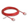 Delock - Patch kabel - RJ-45 (M) do RJ-45 (M) - 5 m - 2.6 mm - UTP - CAT 6 - cervená