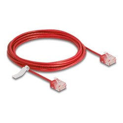 Delock - Patch kabel - RJ-45 (M) krátký do RJ-45 (M) krátký - 3 m - 2.6 mm - UTP - CAT 6 - ultra-tenký - cervená