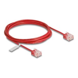 Delock - Patch kabel - RJ-45 (M) do RJ-45 (M) - 2 m - 2.6 mm - UTP - CAT 6 - rychlost prenosu dat až 1 Gb/s - cervená