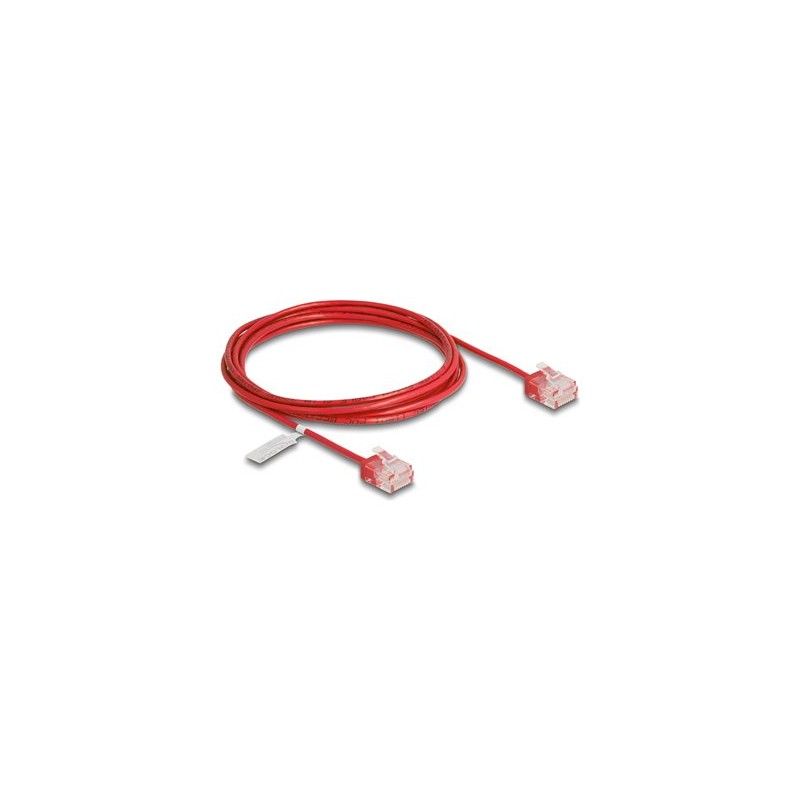 Delock - Patch kabel - RJ-45 (M) do RJ-45 (M) - 2 m - 2.6 mm - UTP - CAT 6 - rychlost prenosu dat až 1 Gb/s - cervená