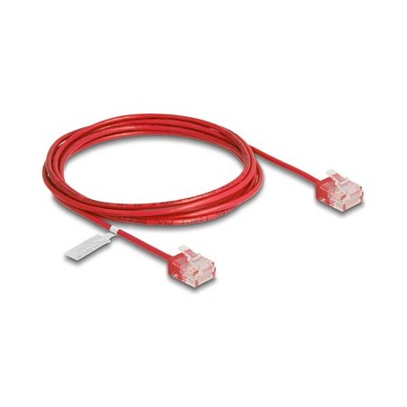 Delock - Patch kabel - RJ-45 (M) do RJ-45 (M) - 2 m - 2.6 mm - UTP - CAT 6 - rychlost prenosu dat až 1 Gb/s - cervená