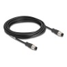 Delock - Sítový kabel - 4 piny M12 (M) do 4 piny M12 (M) - 5 m - 5 mm - S/FTP - CAT 5e - D-kódovaný - cerná