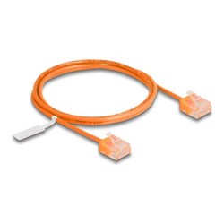 Delock - Patch kabel - RJ-45 (M) krátký do RJ-45 (M) krátký - 1 m - 2.6 mm - UTP - CAT 6 - lisovaný, ultra-tenký - oranžová