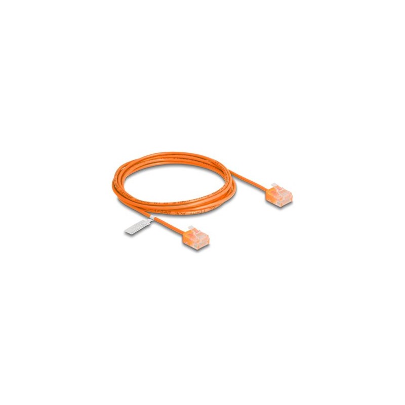 Delock - Patch kabel - RJ-45 (M) krátký do RJ-45 (M) krátký - 2 m - 2.6 mm - UTP - CAT 6 - lisovaný, ultra-tenký - oranžová