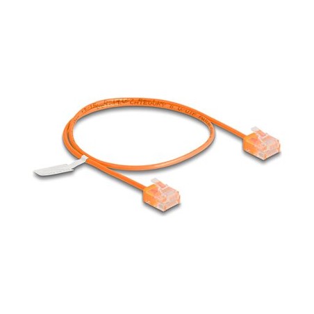 Delock - Patch kabel - RJ-45 (M) krátký do RJ-45 (M) krátký - 50 cm - 2.6 mm - UTP - CAT 6 - ultra-tenký - oranžová